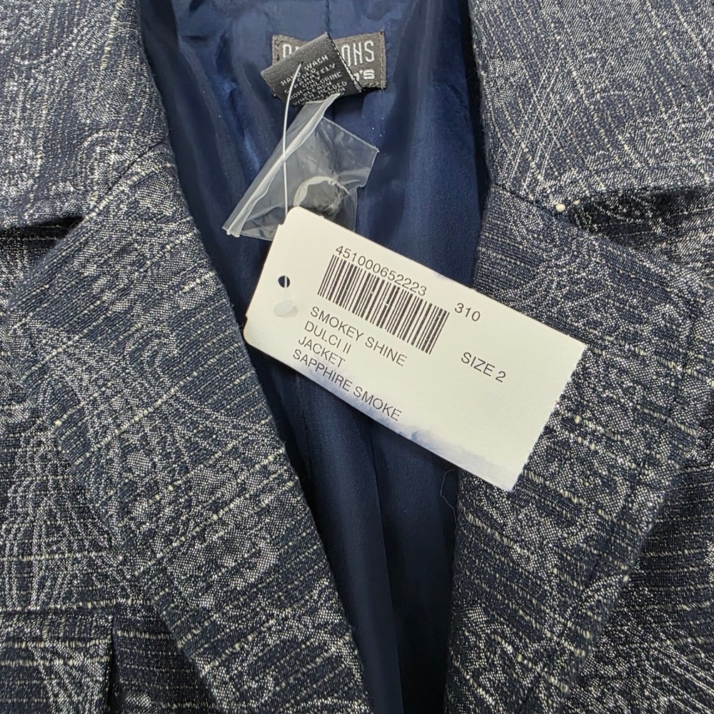 Additions by Chico's Smokey Shine Dulci II Jacket Sapphire Smoke Size 10 - Picture 4 of 9